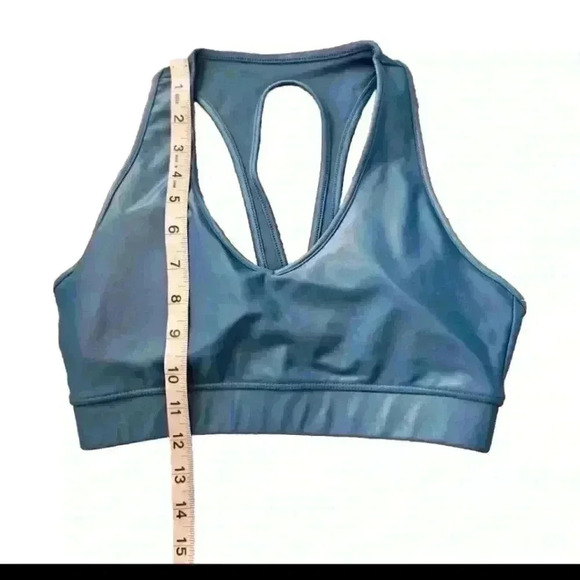 Carbon38 Womens Teal Luxury Stretch Activewear Action Bra 2.0 in Takara Shine S - Picture 9 of 9